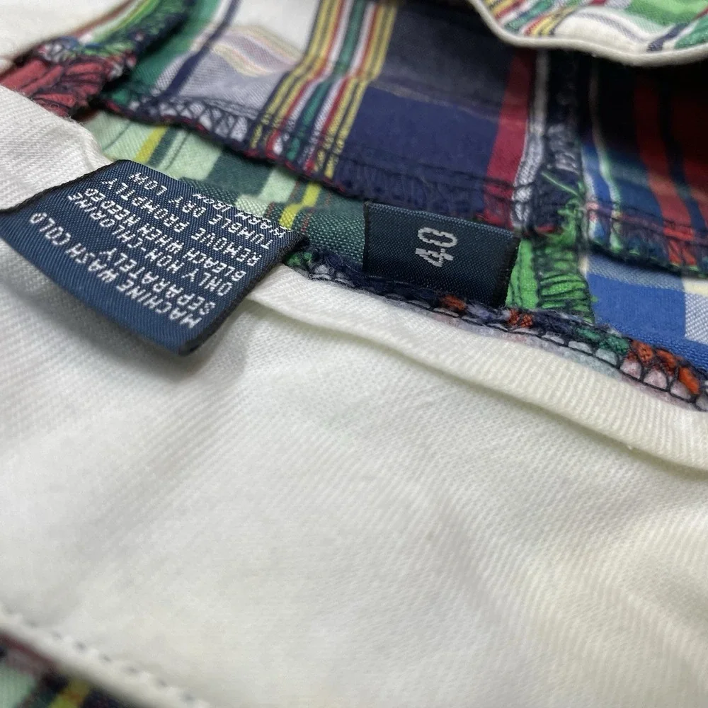 Polo Ralph Lauren Patchwork Madras Shorts Men Sz 40 READ Multicolor